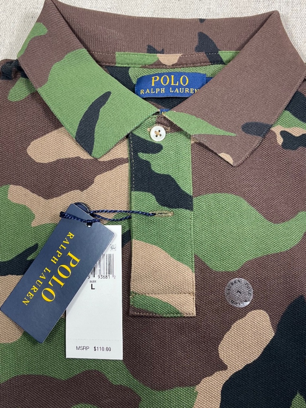 Polo Ralph Lauren Camo Classic Fit Mesh Short Sleeve Shirt Men’s Large